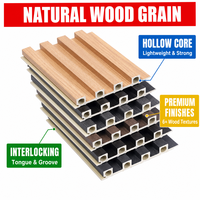 Panneaux muraux en WPC à grain de bois lisse et cannelé, décoratifs et modernes, pour les murs ou les plafonds d'hôtels et les revêtements intérieurs en PVC