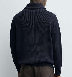 <span class=keywords><strong>Cardigan</strong></span> in Lana Stile Old Money con Collo Alto e Zip, Maglione a Maglia Grossa di Alta Qualità, <span class=keywords><strong>Cardigan</strong></span> <span class=keywords><strong>Basic</strong></span> Quotidiano da Uomo per l'Inverno - Product Image 2