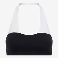 Soutien-gorge de sport pour femme, personnalisé avec logo OEM, bretelles contrastées, col halter, grande taille, coussinets amovibles, haute élasticité, respirant, pour la gym, le yoga et les entraînements