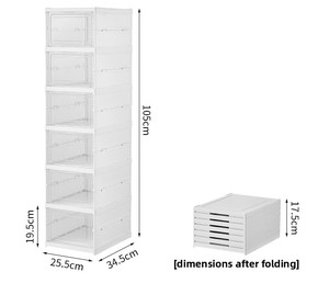 SilverJet NoHassle Zapatero de plástico plegable apilable con diseño moderno para zapatillas de deporte, tacones y zapatos de uso diario - Product Image 5