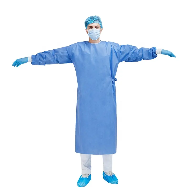 शीर्ष गुणवत्ता चिकित्सा सर्जिकल गैर-बाँझ अस्पताल कपड़े डिस्पोजेबल गाउन कपड़े