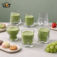 Ensemble de verres à eau en cristal taillé au diamant, 300 ml, sans plomb, texturés, empilables, pour les fêtes, les mariages, les cadeaux et les réceptions