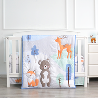 Ensemble de literie pour bébé nouveau-né en coton 100% confortable avec motif d'ours de dessin animé, vente en gros