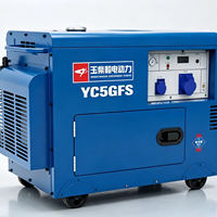 Générateur diesel triphasé 5 kW silencieux, puissance égale, 400 V 230 V, groupe électrogène portable 5,5 kW, sortie maximale, démarrage électrique, 1800 tr/min, 50/60 Hz