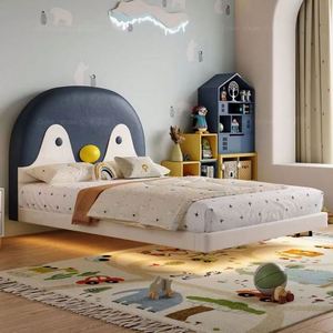 Cama Nido de Madera Maciza Tamaño Completo 2025 para Niños y Adolescentes, Diseño Moderno Minimalista de Pingüino, Cómoda, con Algodón, para Dormitorio WL - Product Image 2