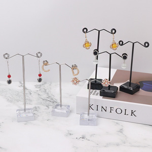 Wholesale Earrings Pendant Display Holder Mini Metal Acrylic <strong>3</strong> Piece Set Necklace Jewelry Stand Rack - Product Image 3