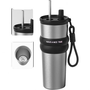 IStapromo Gifts MM Bouteille isotherme de voyage en acier inoxydable à double paroi de 710 ml avec corde pour filles - Product Image 5