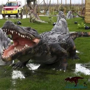 定制动画鳄鱼防水可移动真人大小人造动物鳄鱼模型待售