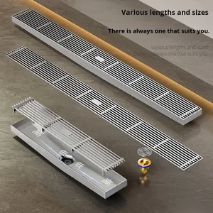 YOTO in acciaio inox a prova di odore scarico a pavimento doccia rettangolare striscia di bambù bagno esteso tipo striscia di drenaggio dell'acqua - Product Image 4