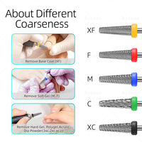 HYTOOS 4mm 5 en 1 Embouts de ponceuse à ongles professionnels en carbure pour acrylique, outil de dépose de vernis gel, accessoires pour ponceuses électriques