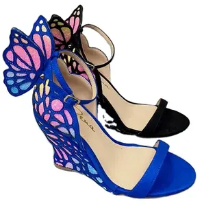 Wedges for ladies colorful butterfly woman elegant sandal