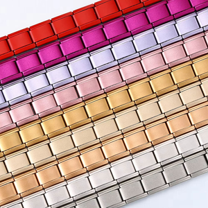 <span class=keywords><strong>LAMOON</strong></span> Chaîne à maillons élastiques en acier inoxydable, largeur 9mm, simple et colorée, bracelet à la main pour la fabrication de bijoux à breloques italiennes. - Product Image 5