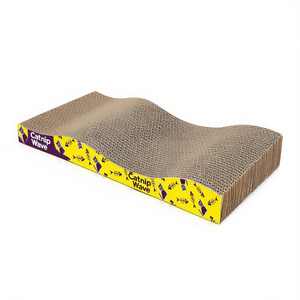 Griffoir ondulé à la catnip 44,5 cm pour chats avec pochette remplie de catnip - Product Image 2