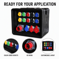 Boîtier de distribution d'alimentation industriel SFE 4 voies 20A 24 prises 110V Edison américain + 4 sorties 19 broches