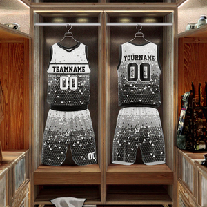 Ensemble de maillots de basket-ball pour hommes sur mesure confortable, grande taille, sans manches, vêtements de sport d'été en plein air, 100% polyester - Product Image 2