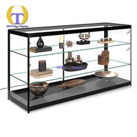 Comptoir de présentation en verre transparent Full Vision 6 pieds Porte coulissante Fournitures de magasin de détail Table de présentation en verre pour vitrines de magasin