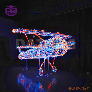 Décoration lumineuse LED en forme d'avion de Noël pour l'aménagement extérieur des paysages de vacances, des jardins et des thèmes festifs - Product Image 5