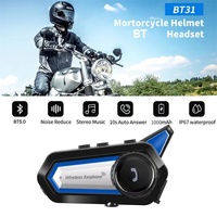 Casque de moto avec écouteurs BT31, écouteurs sans fil mains libres, casque de moto
