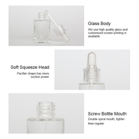 Nouvelle conception, échantillon gratuit, huile essentielle pour soins de la peau, flacons compte-gouttes en verre transparent vides de 5 ml, 10 ml, 15 ml, 20 ml, 30 ml