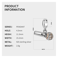 Nouveau 925 En Argent Sterling Micro avec Zircon Pendentif Charmes BRICOLAGE Perles Fabrication Ajustement Original Femmes Bracelet Collier Bijoux