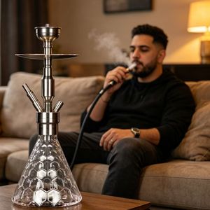 Moderno Set de Shisha/Hookah de Acero Inoxidable Color Oro Rosa con Espejo - Product Image 4