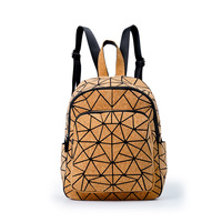 Tas Ransel Gabus Geometris Tahan Air, Penutup Tali, Lapisan Poliester, Anti Maling, Premium Matte, Tas Punggung Travel Sehari-hari