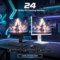 Moniteur de jeu IPS 24 pouces 144 Hz avec verre, Full HD 1080p, AdaptiveSync, sans déchirures, écran d'ordinateur pour gamer, usage domestique et professionnel