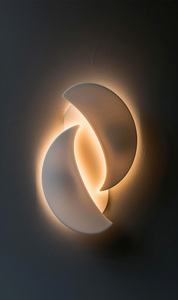 Custom Steel 3D Printed Moon Shape Wall Lamp Modern Design Residential Use Blue Shade Changeable Color <b>Waterproof</b> LED <b>Lighting</b> - Product Image 2