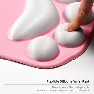 Factory Price OEM Colorful Cute Cat Paw Ergonomic Mouse Pad Silicone Gel Mouse Mat with Wrist Support for Home Office <b>Gaming</b> - Product Image 2
