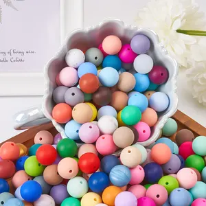 Popular products 2024 new silicone bead necklace food safe bpa free babies toys teething beads for jewelry keychain making