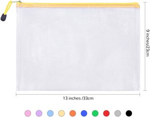 Tùy chỉnh A4 thư Kích thước dây kéo Pouch PVC không thấm nước trong suốt lưới túi tài liệu với phong bì lưới thư mục tập tin - Product Image 6