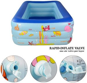 <span class=keywords><strong>Piscine</strong></span> gonflable en PVC facile à installer, à montage rapide, avec fond à bulles pour adultes et enfants, utilisation à domicile ou en extérieur - Product Image 4
