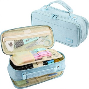 Trousse à crayons de grande capacité, 4 compartiments, pochette à stylos, organisateur, sac de rangement à double fermeture éclair, pour l'école, le bureau, les adolescents, les filles, les garçons, les hommes - Product Image 1