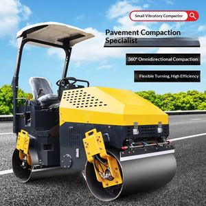 Compacteur routier 1 tonne à 3 vibrations, à roues en acier simples et doubles, pour le compactage des pelouses, compresseur miniature portatif - Product Image 1