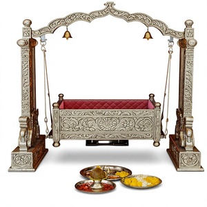 Peacock Design Baby Palna For Traditional Ceremonies Peacock Baby Swing for Naming Ceremony German Silver Cradle Baby Palna - Product Image 6