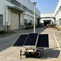 Remorque de surveillance mobile à prix d'usine avec 3 panneaux solaires pour la sécurité hors réseau