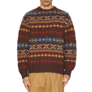Suéter de <span class=keywords><strong>Punto</strong></span> Nórdico para <span class=keywords><strong>Hombre</strong></span>, <span class=keywords><strong>Jersey</strong></span> de Cuello Redondo de Lana Gruesa con Patrón Geométrico de Copos de Nieve, Suéter Abrigado de Invierno - Product Image 3