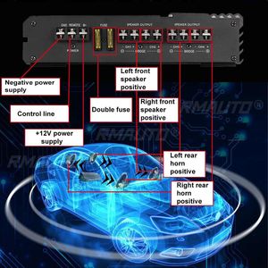 เครื่องขยายเสียงรถยนต์ 12V 9900W แบบหลายช่องสัญญาณ เครื่องเสียงรถยนต์ทรงพลัง ซับวูฟเฟอร์ อลูมิเนียมอัลลอยด์ เครื่องขยายเสียงสเตอริโอในรถยนต์ - Product Image 3