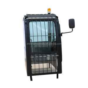Cabine d'opérateur d'excavatrice peinte en noir avec écran de protection, cabine complète pour remplacement d'équipement de construction - Product Image 3