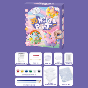 Hot Sale Kids Educational 3D <strong>Plaster</strong> Mold Cartoon Unicorn <strong>Plaster</strong> Model Diy Painting Toys <strong>Set</strong> - Product Image 3