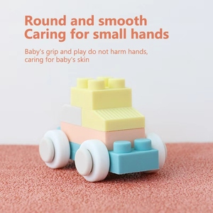 Silikon-LKW-Bausteine Lernspielzeug für <span class=keywords><strong>3</strong></span>-Jährige Unisex Garage-Spiel Fahrzeug-Themen-Baukasten - Product Image 2