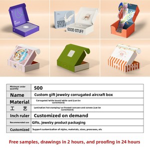 Manufacturer's Gift Eco-Friendly Recyclable Disposable Corrugated Airplane <b>Box</b> Cute Pink Black Folding Customized Microwave Safe - Product Image 2