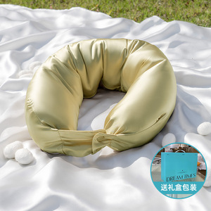 U-Shaped Silk <b>Neck</b> <b>Pillow</b> 28*26*14cm For Travel Flight Office Naps With Gift Box Packaging - Product Image 1