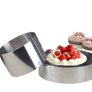 Ventes chaudes, anneaux à gâteau en acier inoxydable de qualité alimentaire, écologiques, hauteur réglable 5/10 cm, pour petits gâteaux mousse, outils - Product Image 1