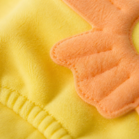 Kostum Anjing MEIQIPETBABY, Pakaian Anjing Halloween Berkerudung, Baju Anjing Bulu Kuning dengan Sayap untuk Anjing dan Kucing Kecil