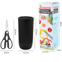 Ensemble de 6 couteaux de cuisine professionnels Premium Gradient Sharp avec revêtement antiadhésif et manche en bois