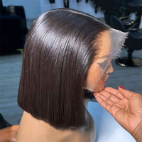 Perruques Courtes Bob Pas Chères en Cheveux Humains, Perruque Lace Frontale HD, Fournisseur de Perruques Bob Lisses comme des Baguettes, Vente en Gros pour Femmes Noires
