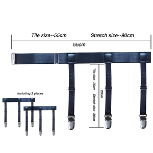 2 Pcs Ceinture ajustable pour <span class=keywords><strong>chemise</strong></span> pour <span class=keywords><strong>homme</strong></span> avec clips antidérapants pour jarretelles Jarretelles pour <span class=keywords><strong>chemise</strong></span> à jambe cachée Vêtements pour cuisses - Product Image 3