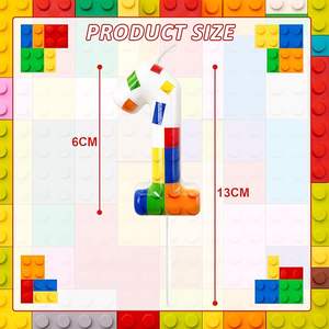 Entrega Rápida, Bloques de Construcción Decorativos de Parafina con Temática de <span class=keywords><strong>Lego</strong></span>, Decoración para Pastel de Cumpleaños, Velas con Números del 0 al 9 - Product Image 2