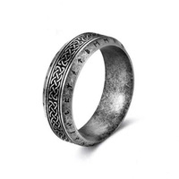 Bagues pour Homme en Acier Inoxydable Rétro, Motif Nœud Celtique Nordique, Inscriptions Viking, Arbre de Vie Effet Corrodé